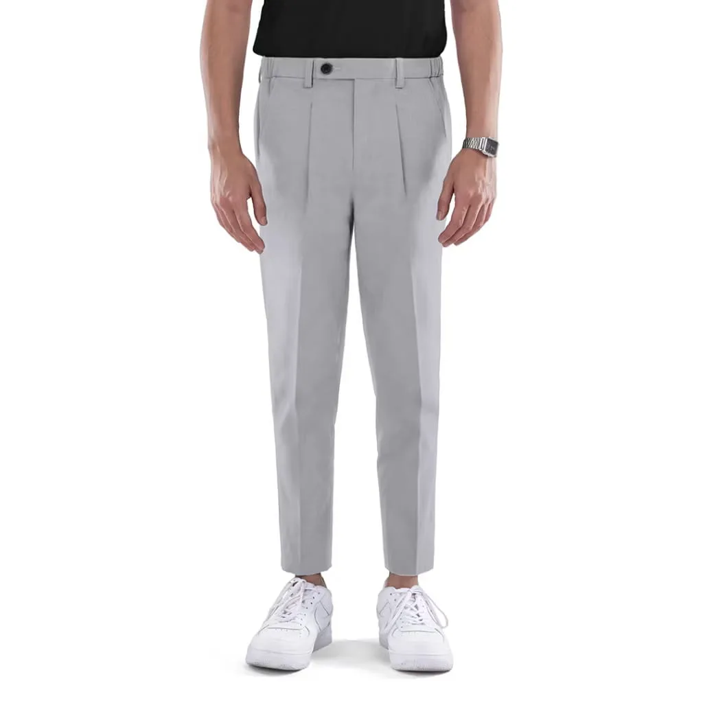 Celana Grey Silver Smart Waist Ankle Chino