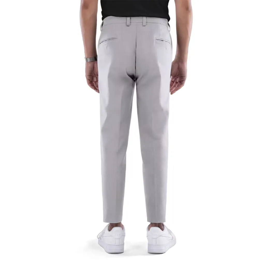 Celana Grey Silver Smart Waist Ankle Chino