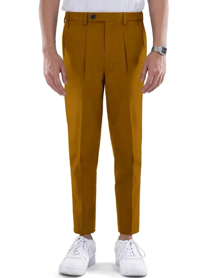 Celana Brown Smart Waist Ankle Chino