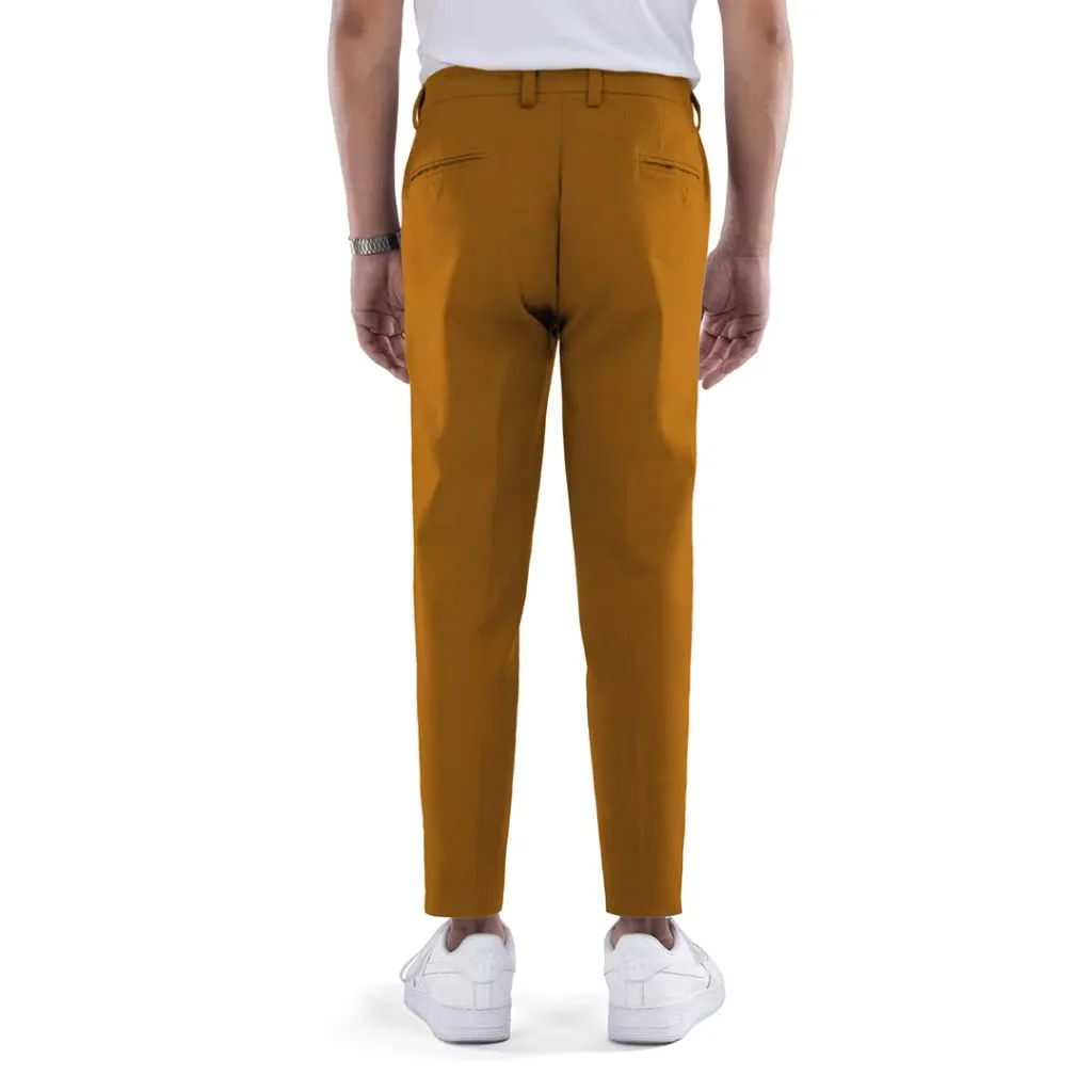 Celana Brown Smart Waist Ankle Chino
