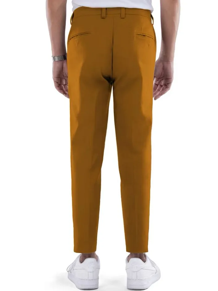 Celana Brown Smart Waist Ankle Chino