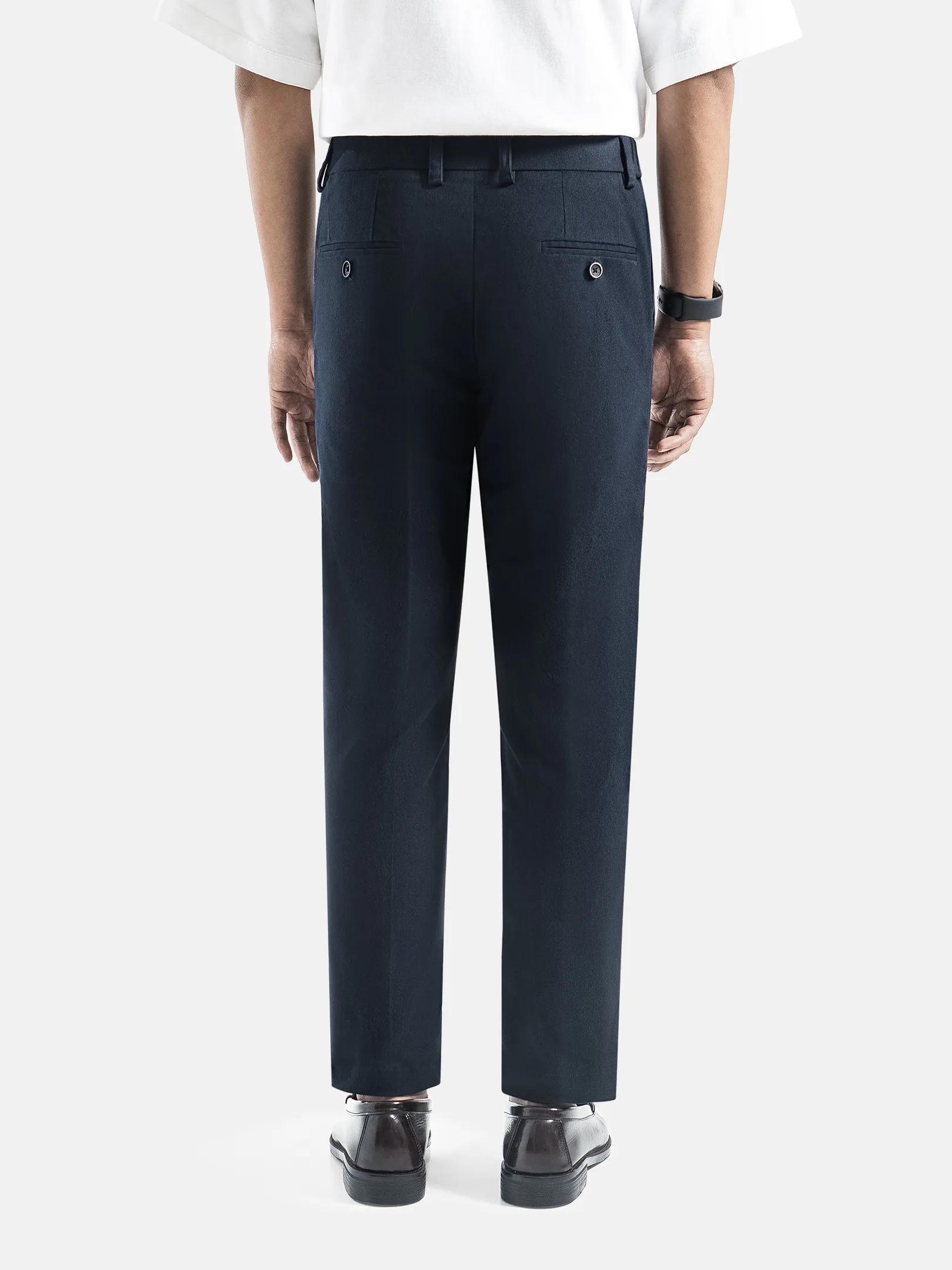 Celana Navy Smart Waist Ankle Chino