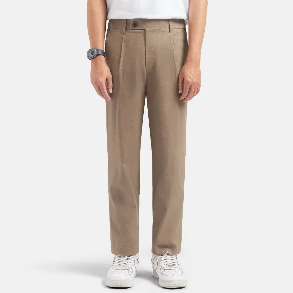 Cream Smart Waist Ankle Chino