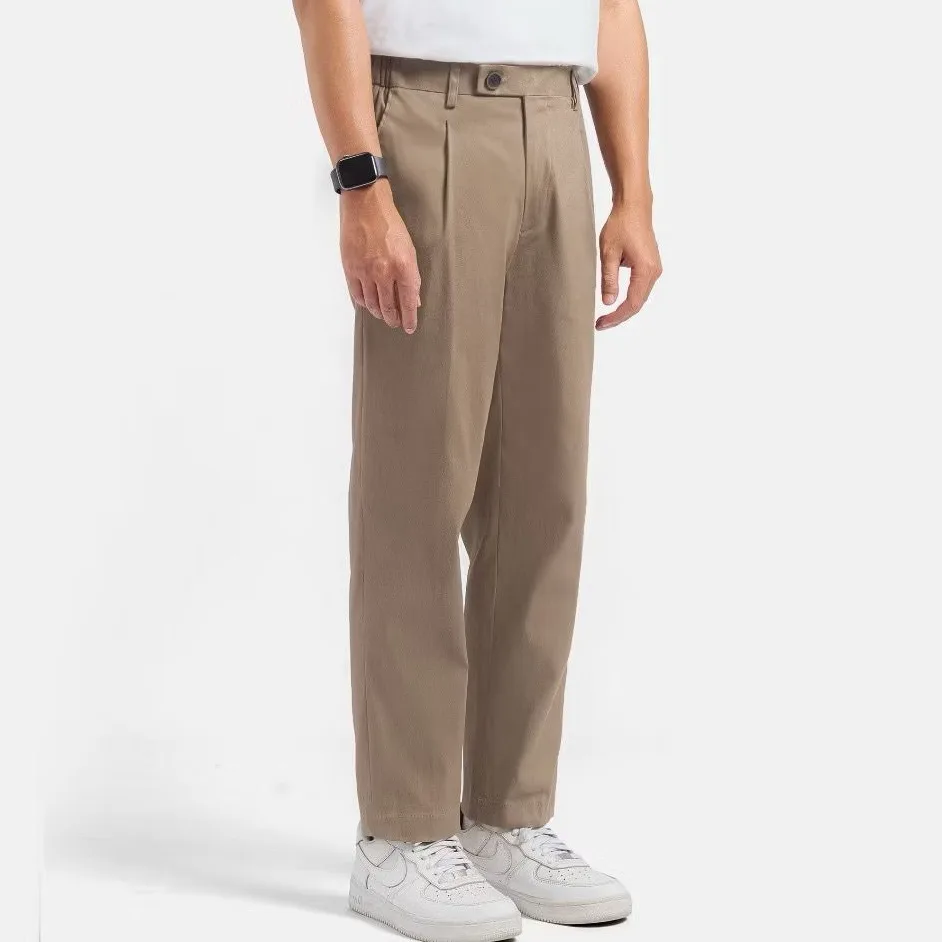 Cream Smart Waist Ankle Chino