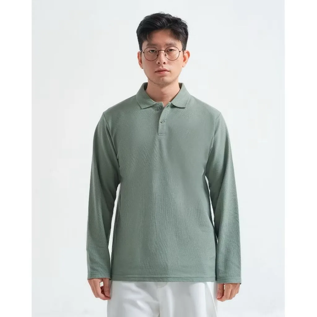 Longsleeve Rise Polo Sage Green