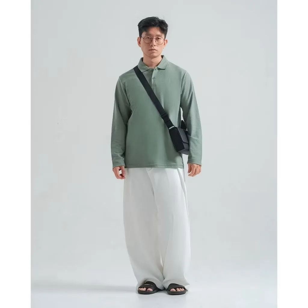 Longsleeve Rise Polo Sage Green