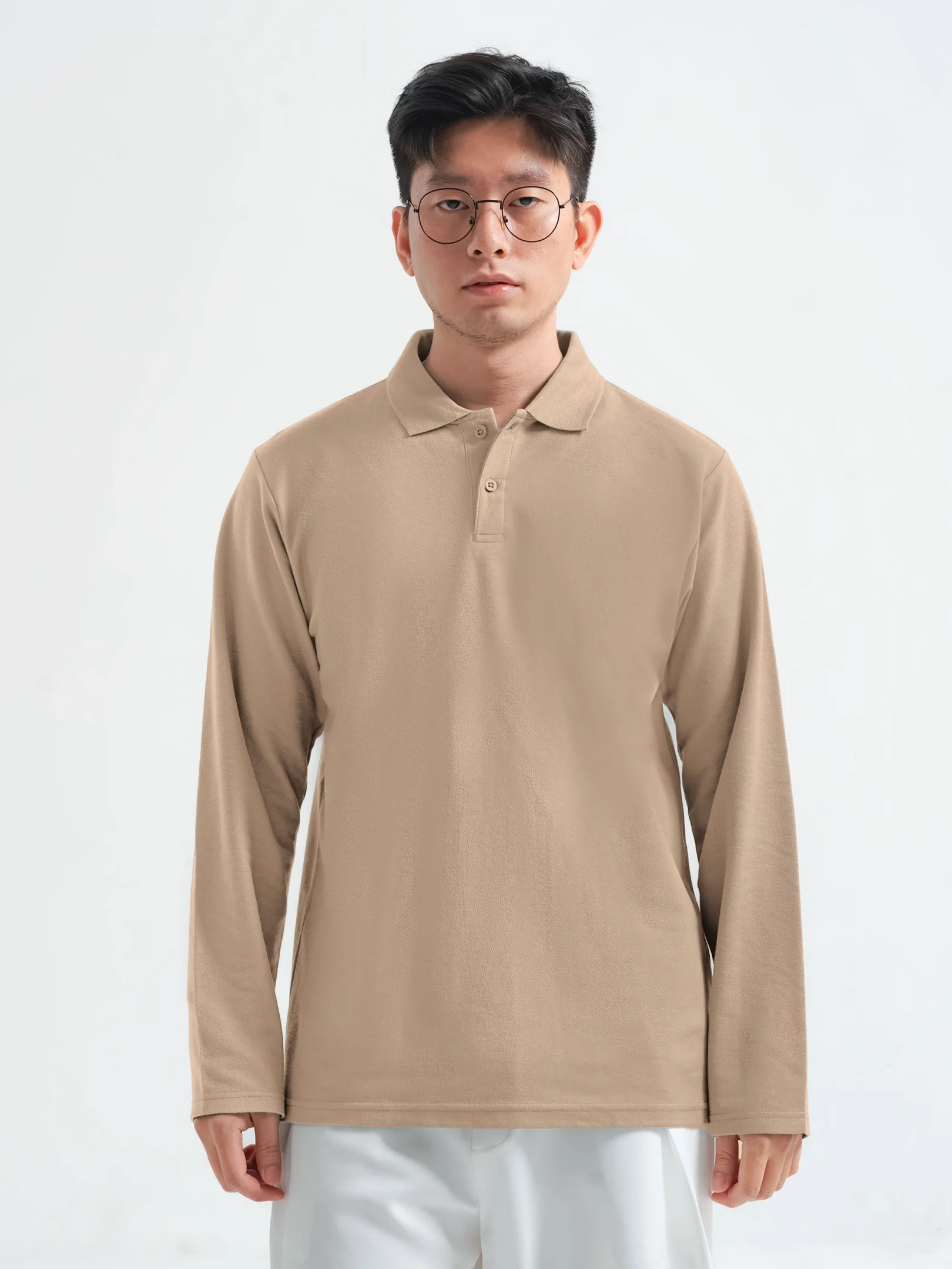 Longsleeve Rise Polo Khaki