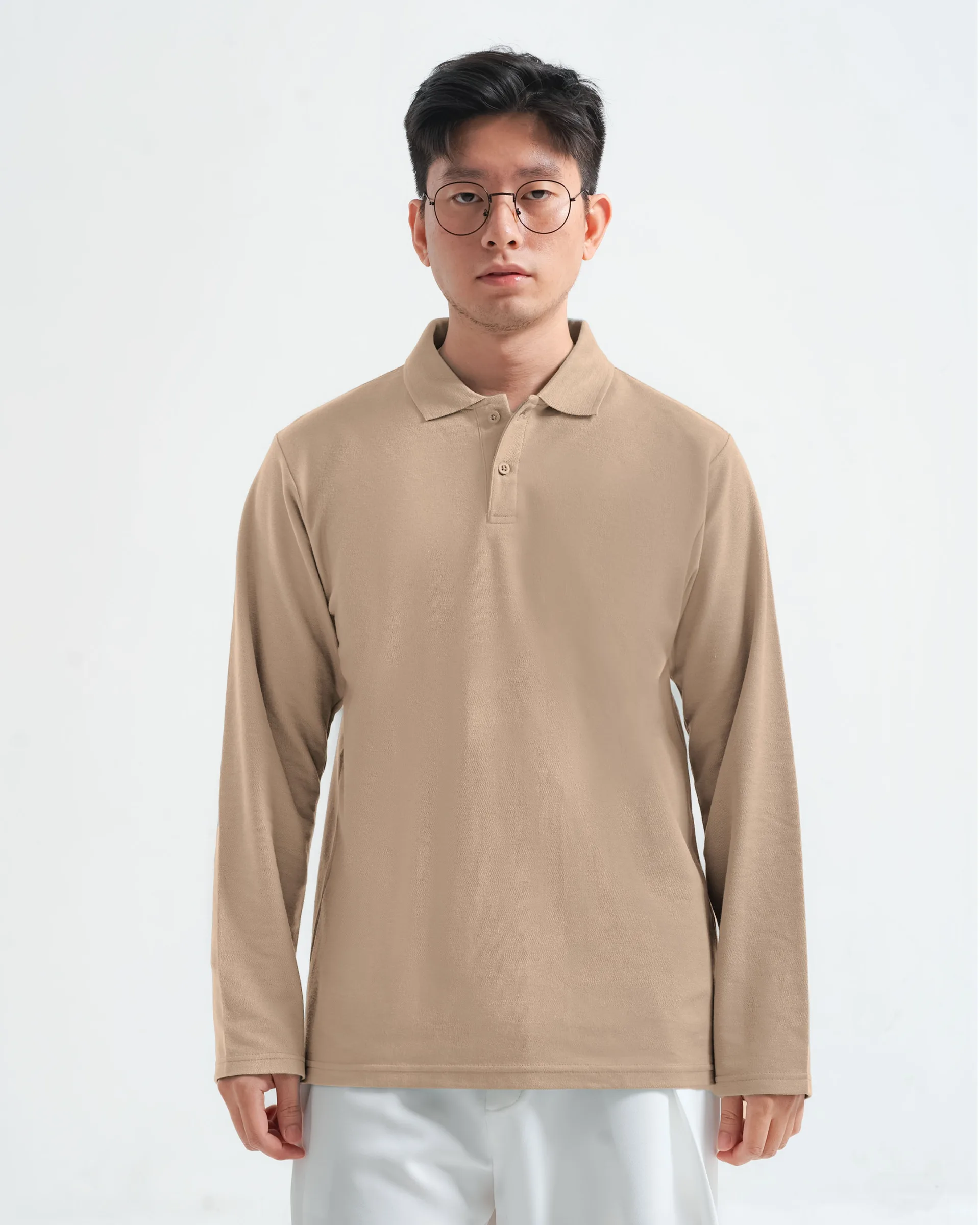 Longsleeve Rise Polo Khaki