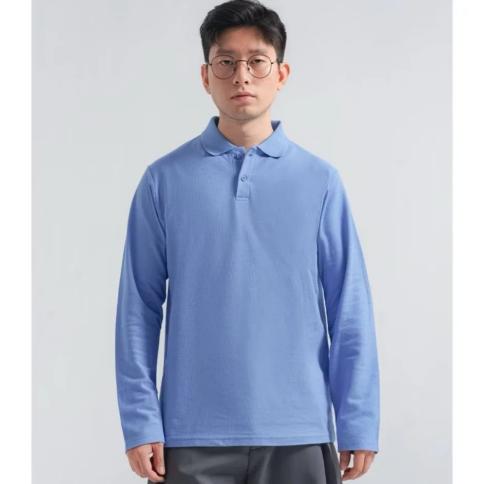 Longsleeve Rise Polo Ocean Blue