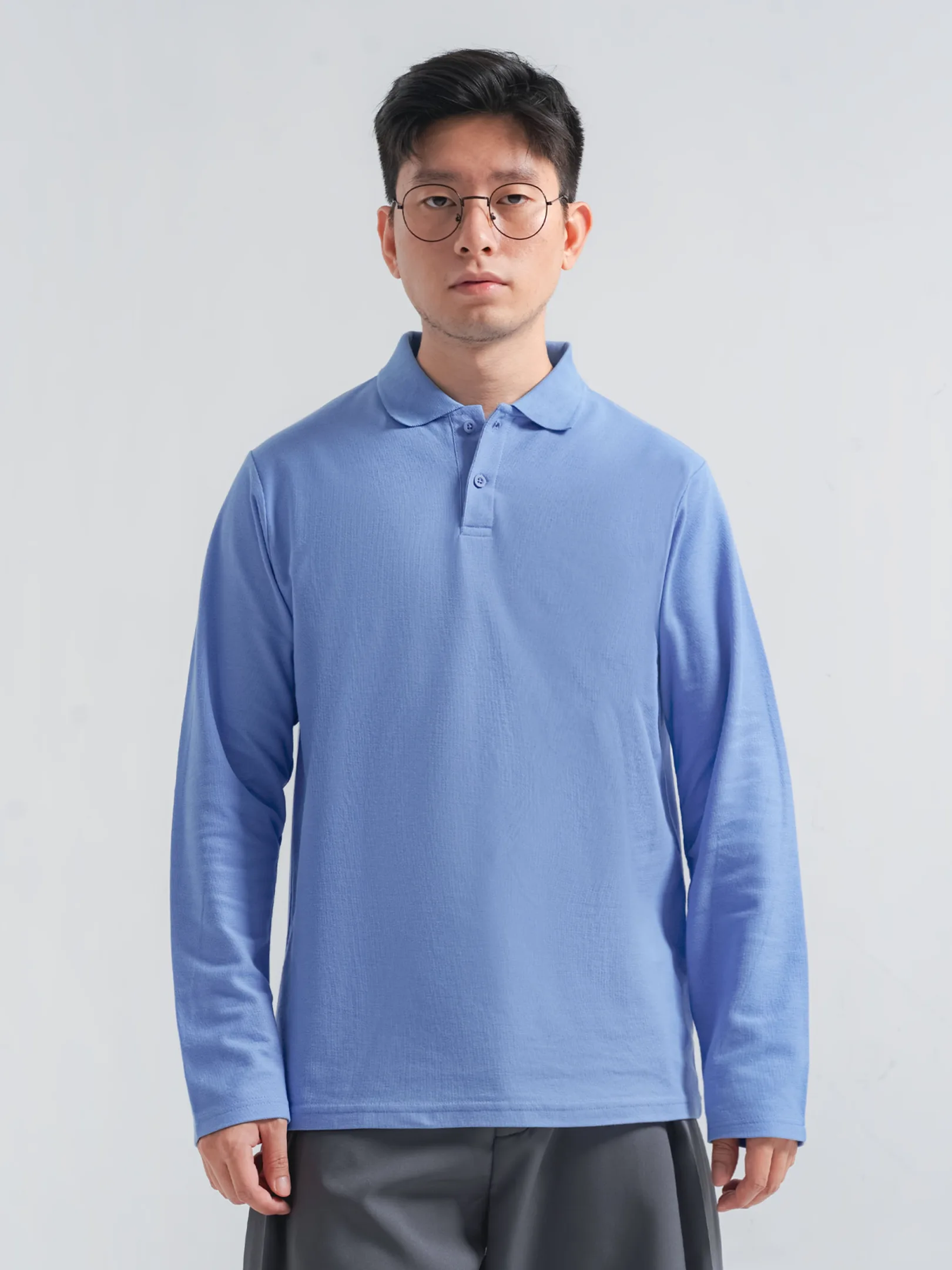Longsleeve Rise Polo Ocean Blue