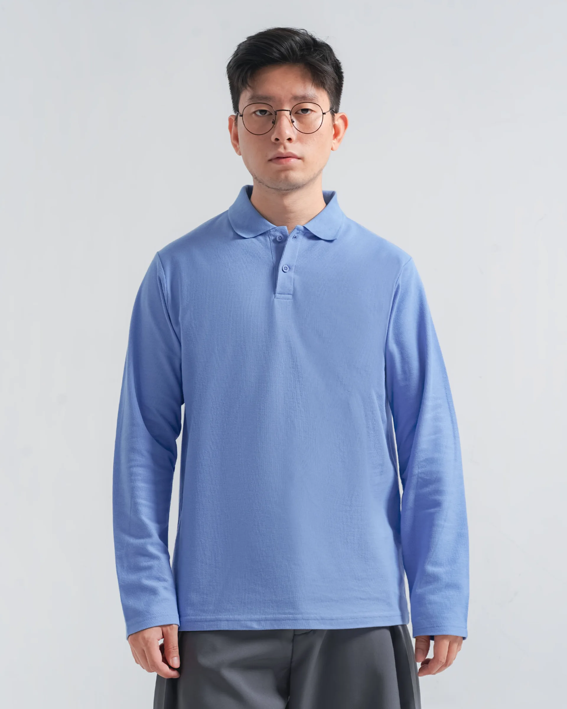 Longsleeve Rise Polo Ocean Blue