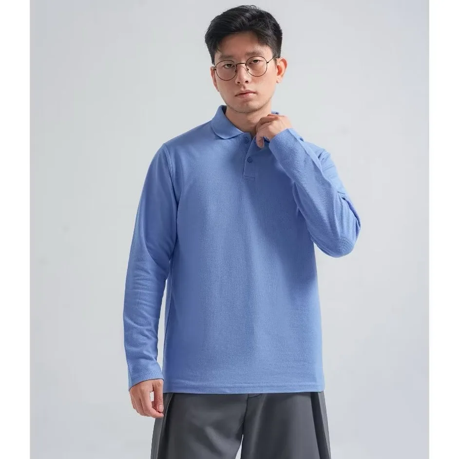 Longsleeve Rise Polo Ocean Blue