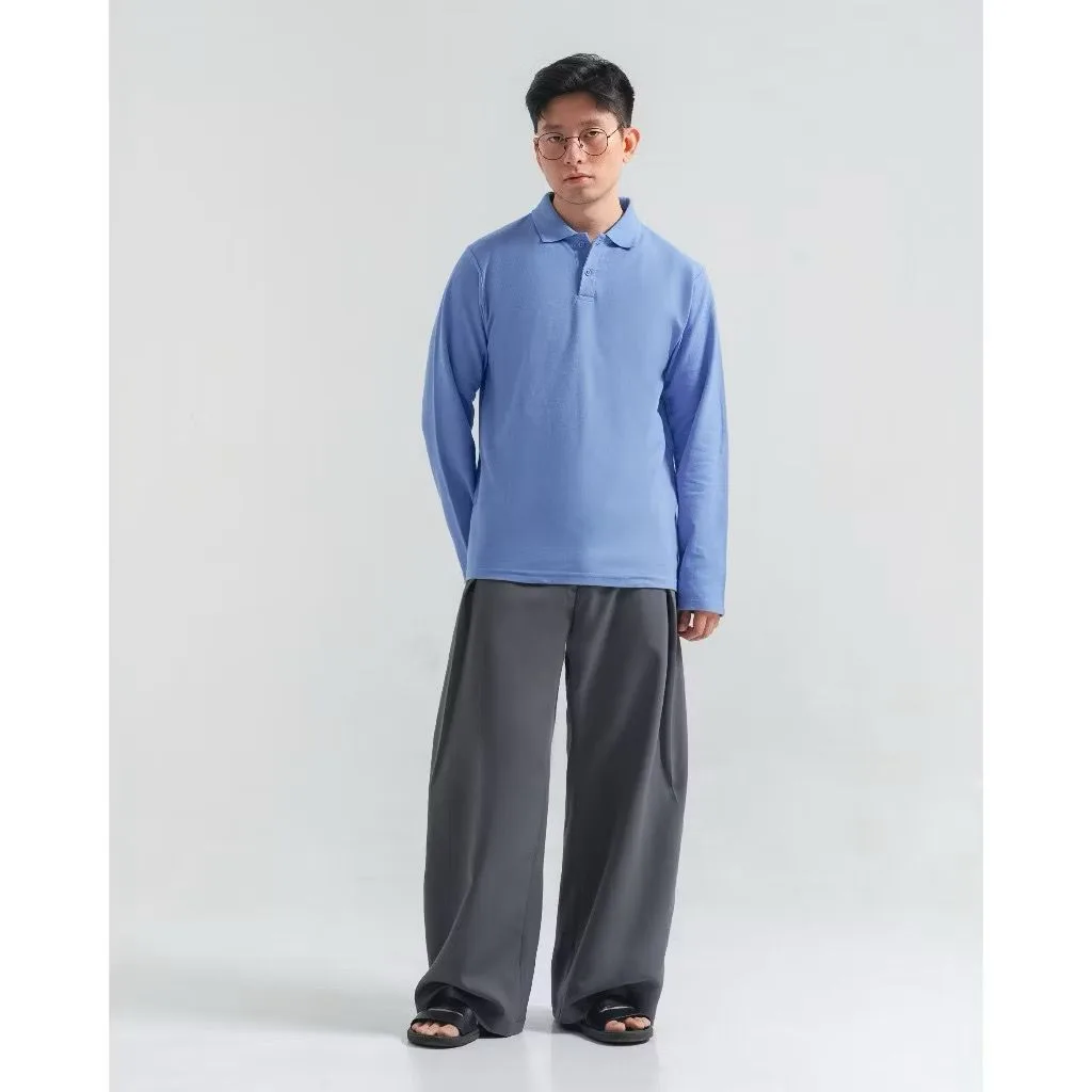 Longsleeve Rise Polo Ocean Blue