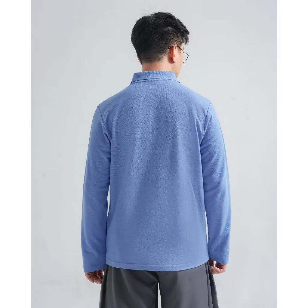 Longsleeve Rise Polo Ocean Blue