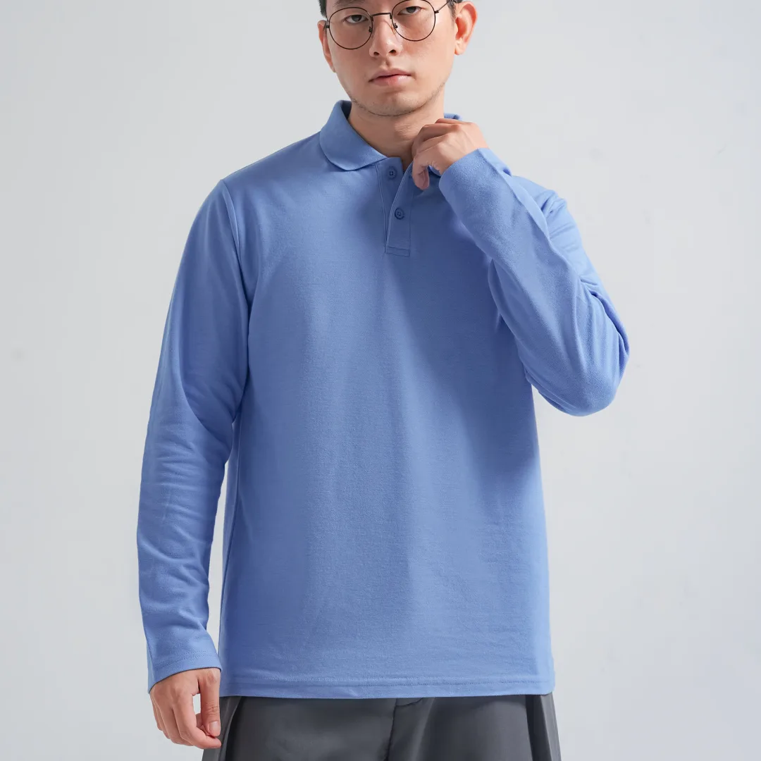 Longsleeve Rise Polo Ocean Blue