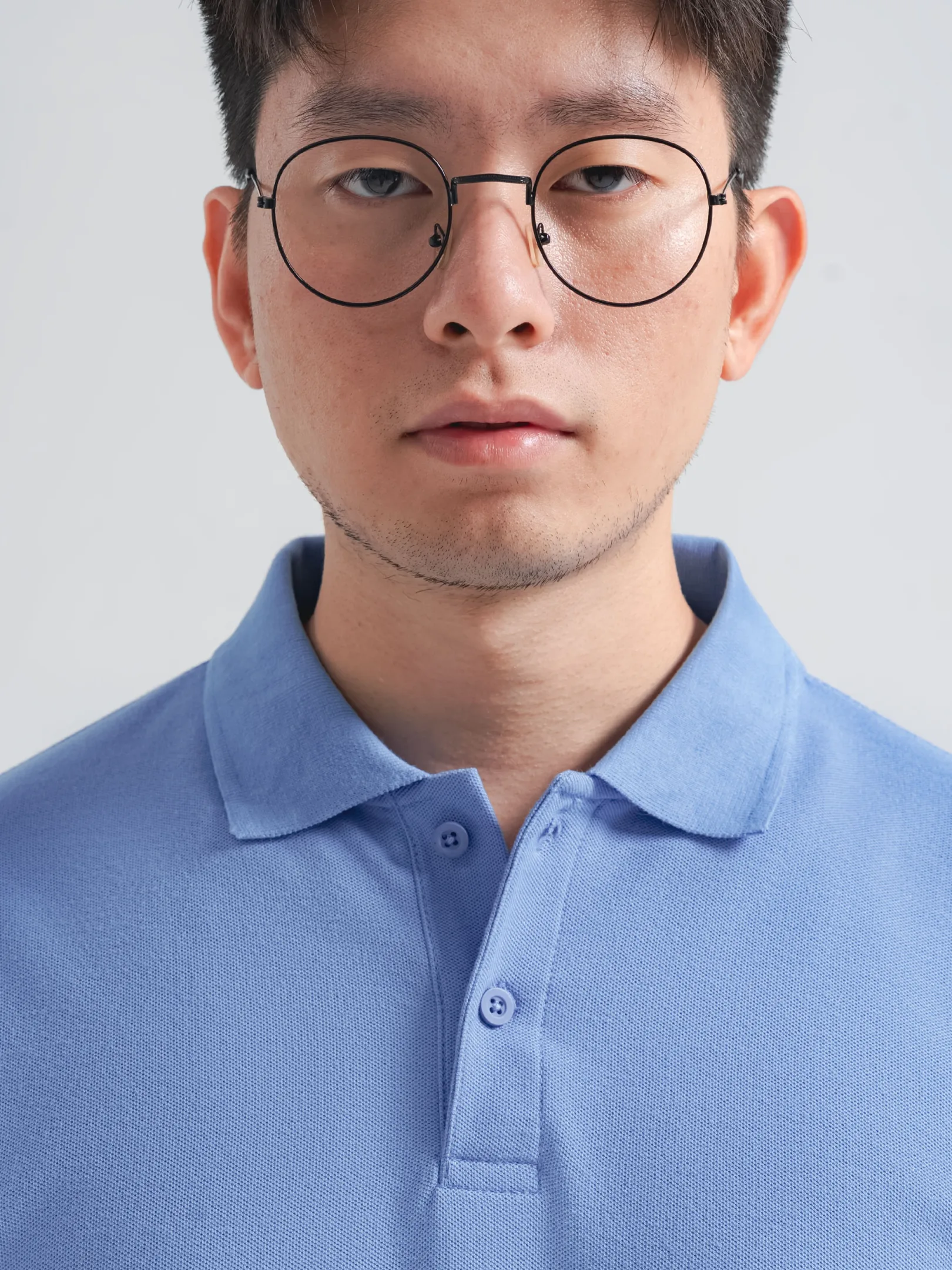 Longsleeve Rise Polo Ocean Blue