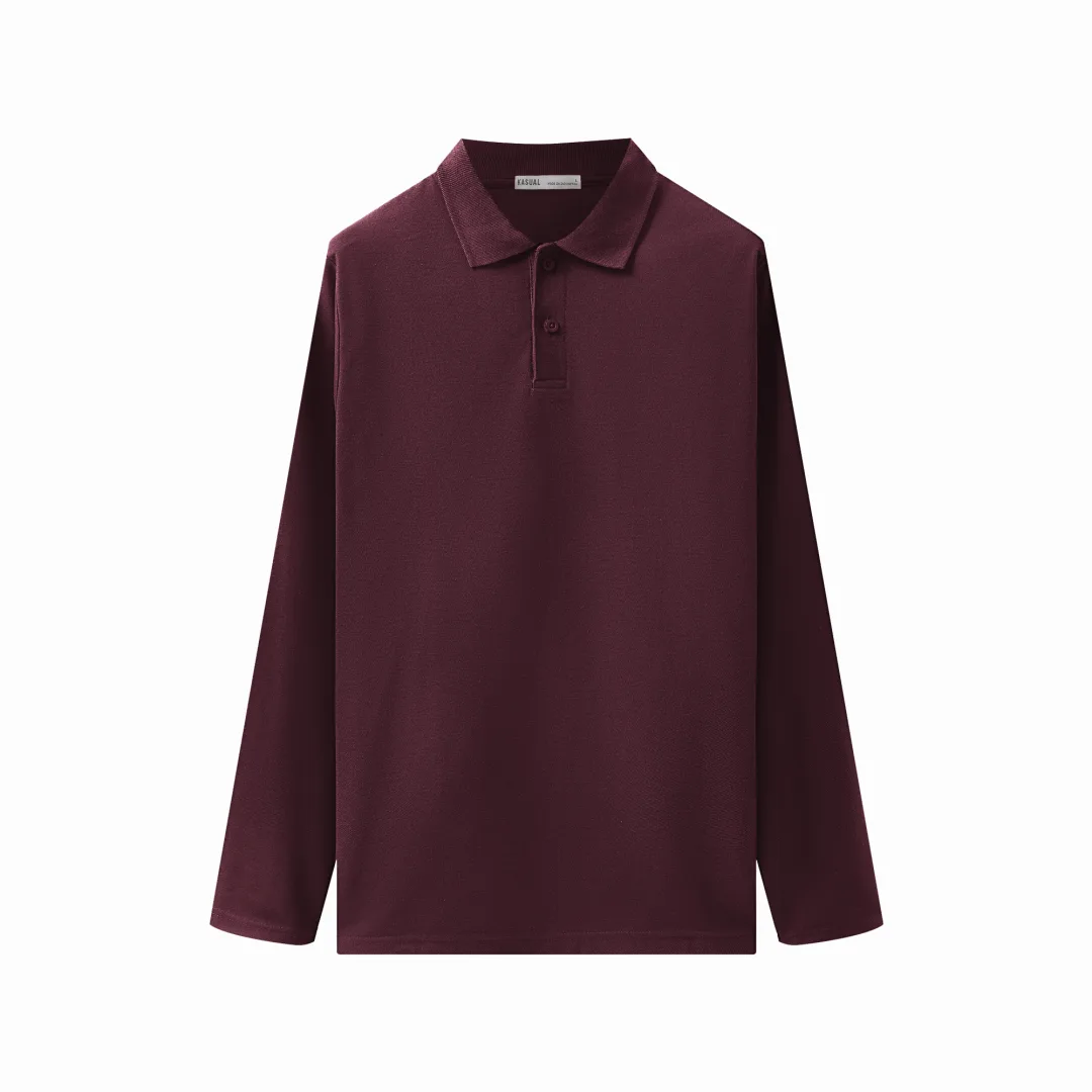 Longsleeve Rise Polo Burgundy