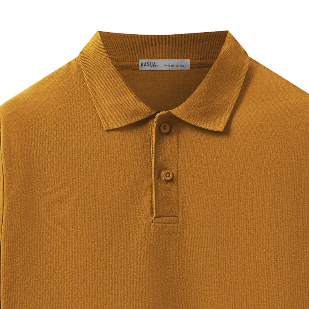 Longsleeve Rise Polo Toffee Brown