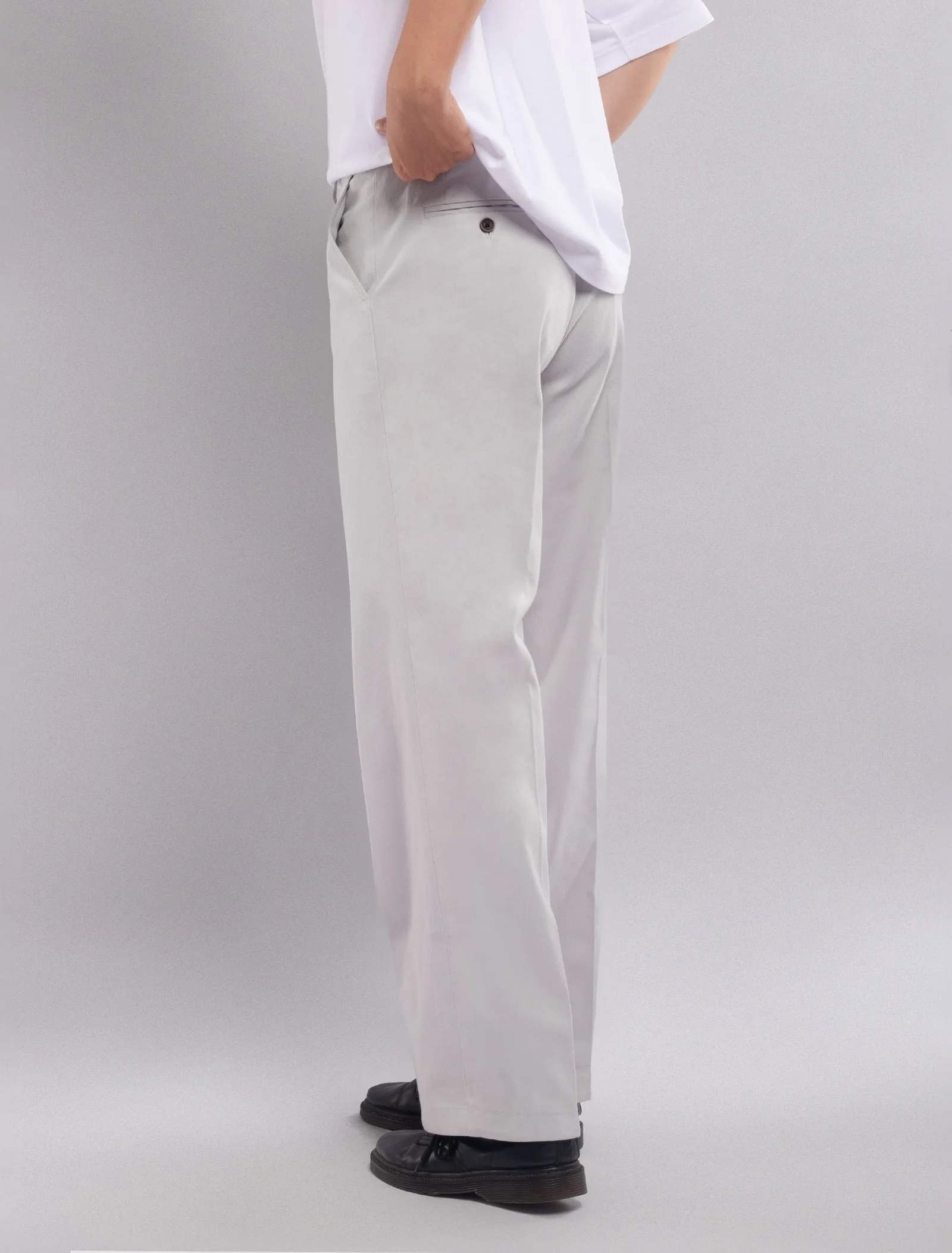 Silver Chino Wide Pant