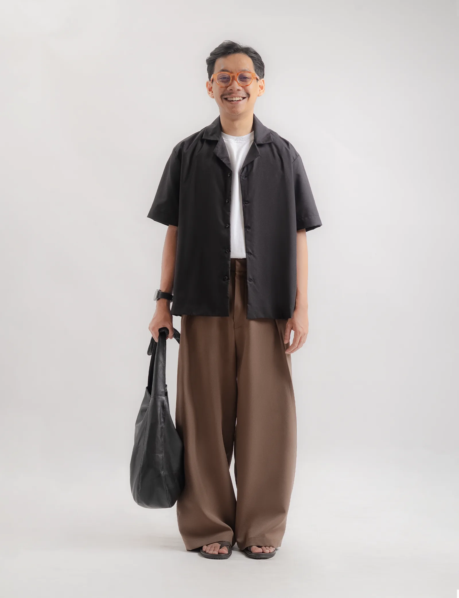 Milo Brown Neu Pleated Wide Pant