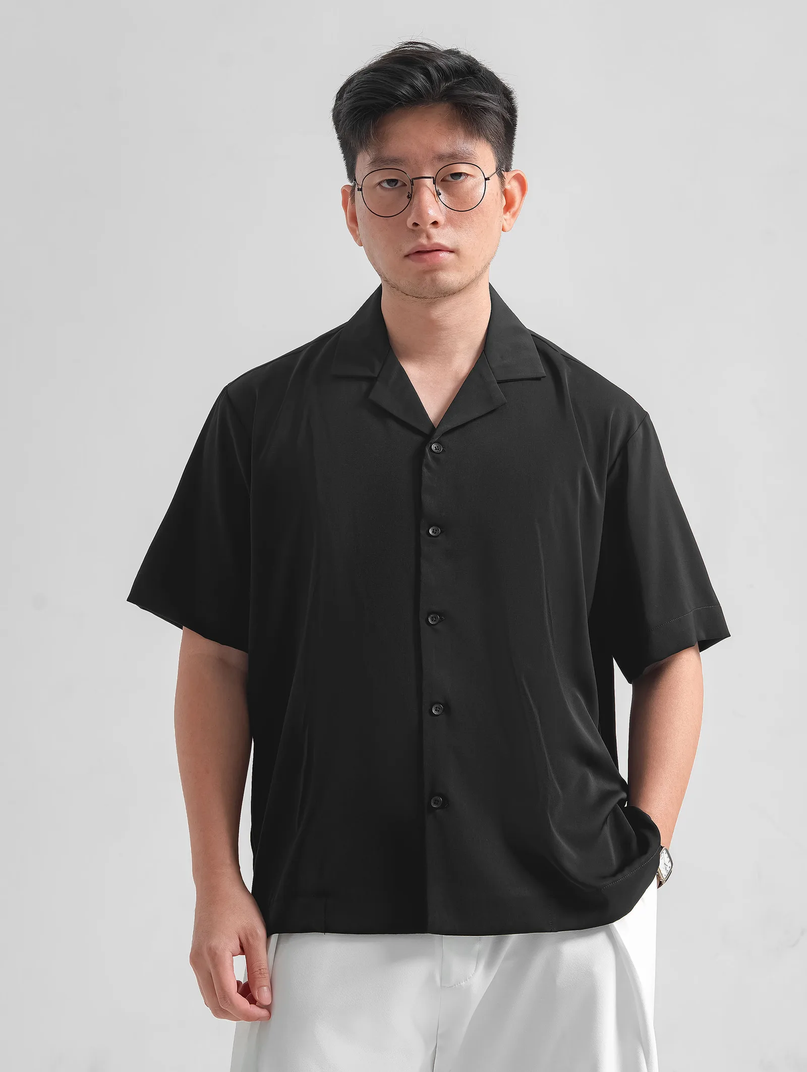Black Aerosoft Cuban Short Shirt