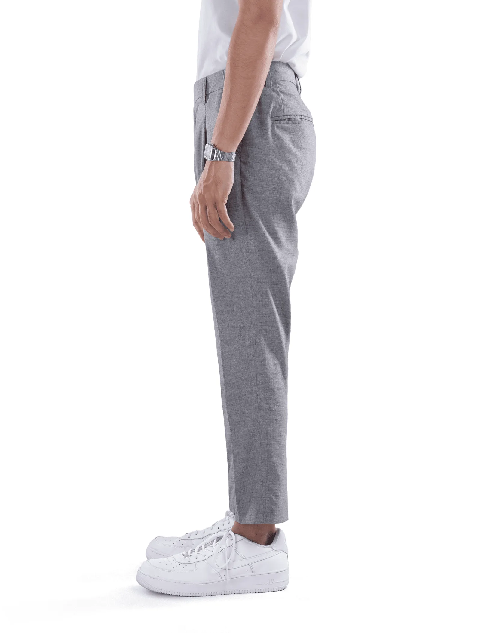 Pearl Grey Smart Waist Ankle Pant