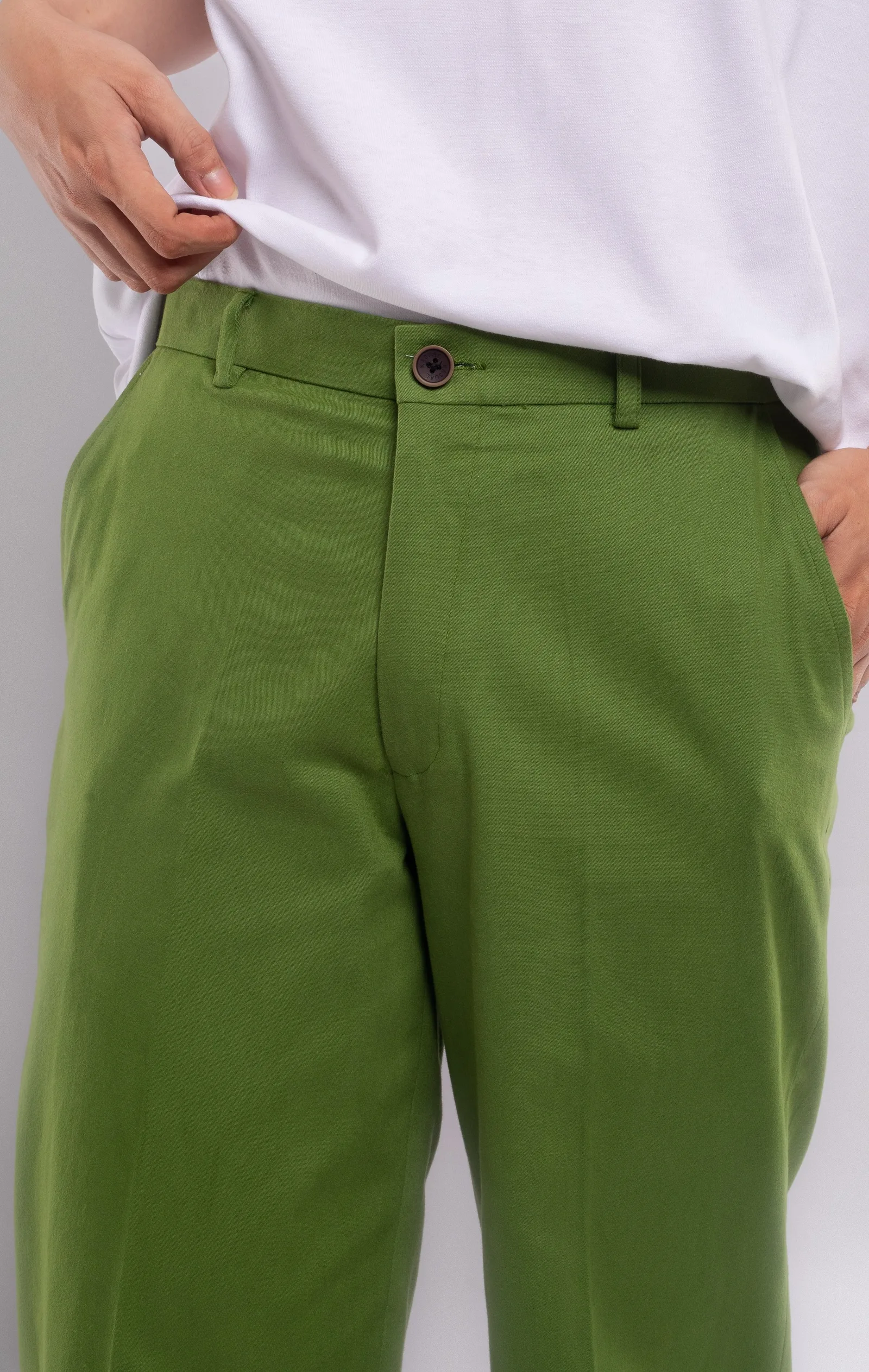 Green Chino Wide Pant