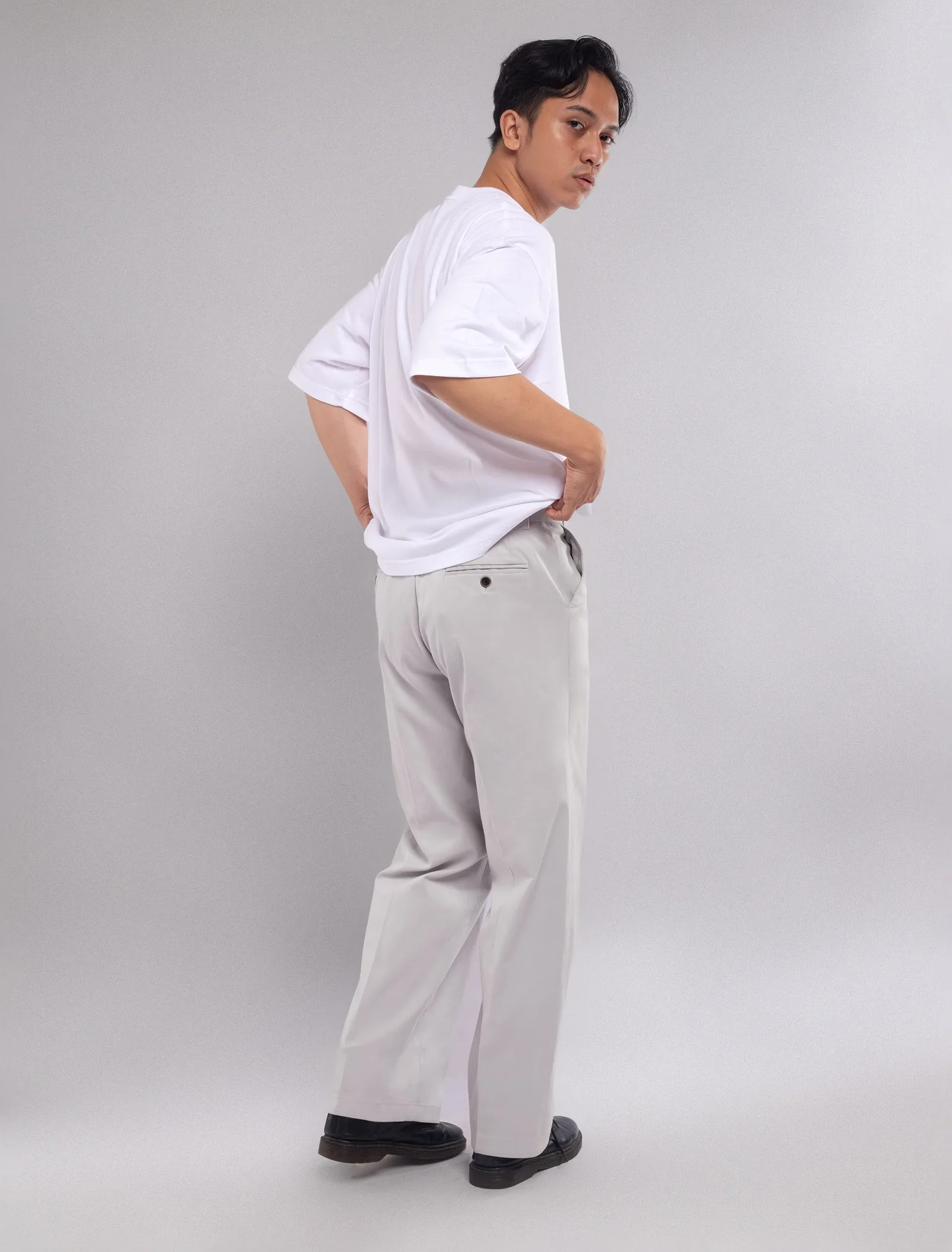 Silver Chino Wide Pant