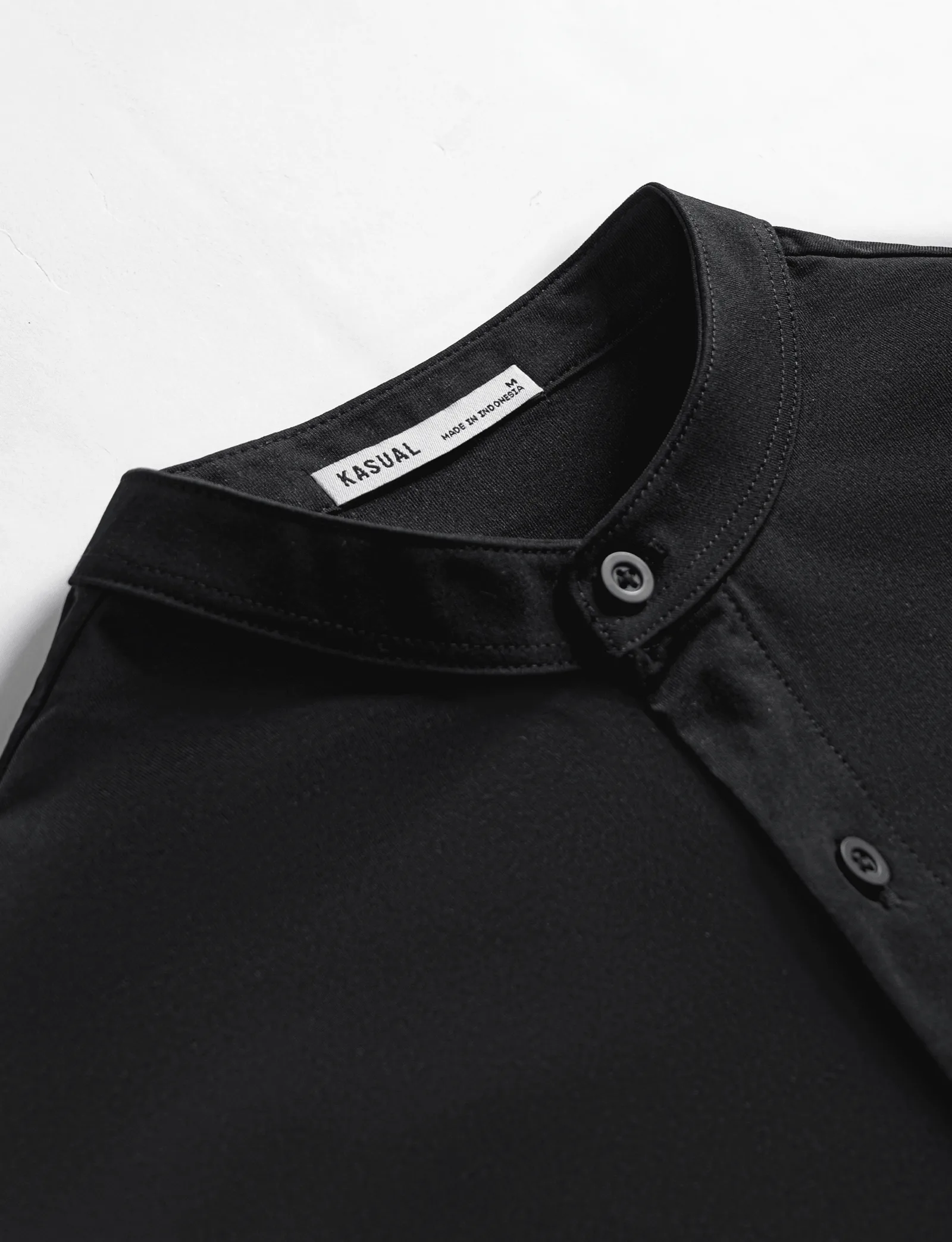 Kasual Kemeja Baju Koko Black Cozy Lengan Pendek