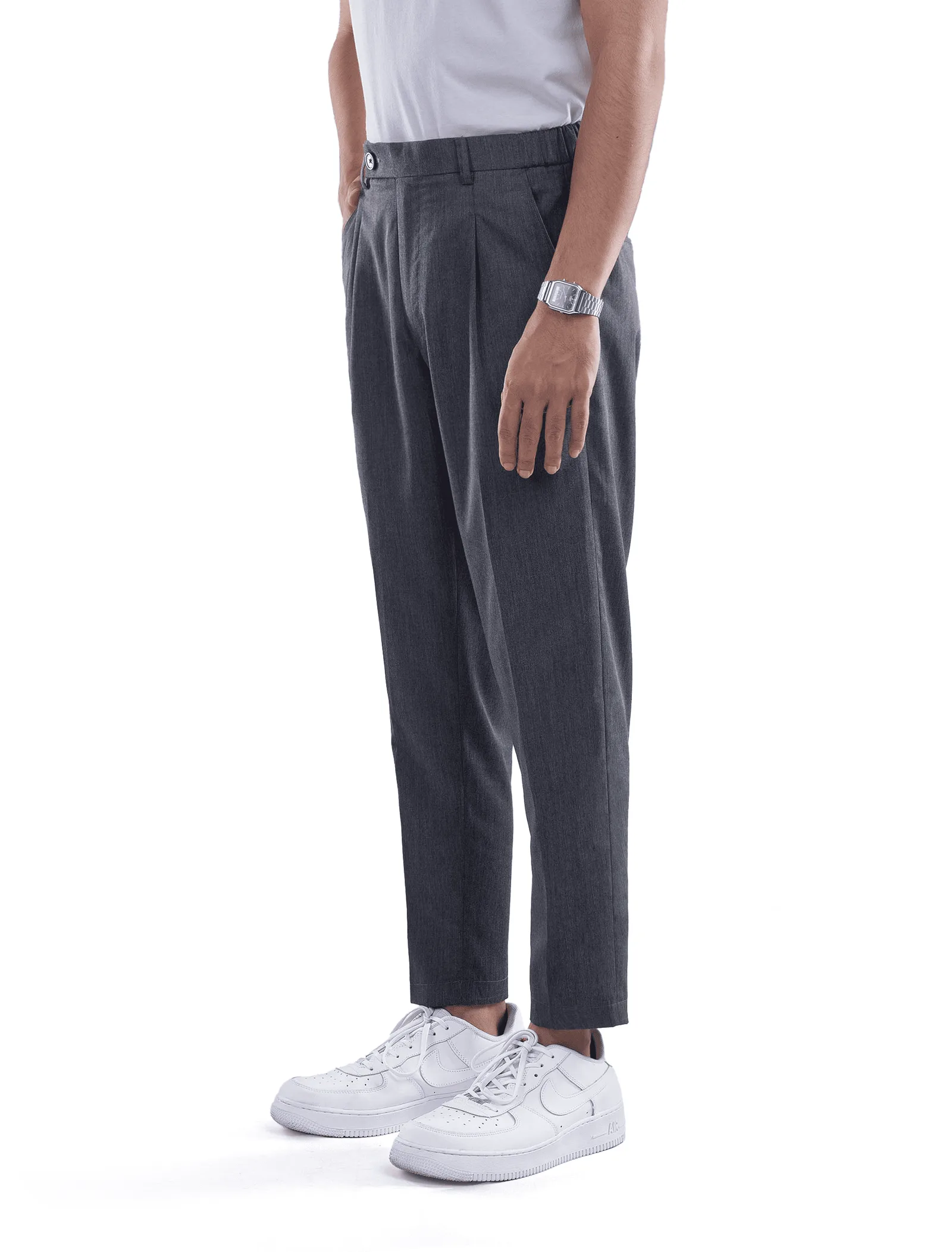 Dark Grey Smart Waist Ankle Pant