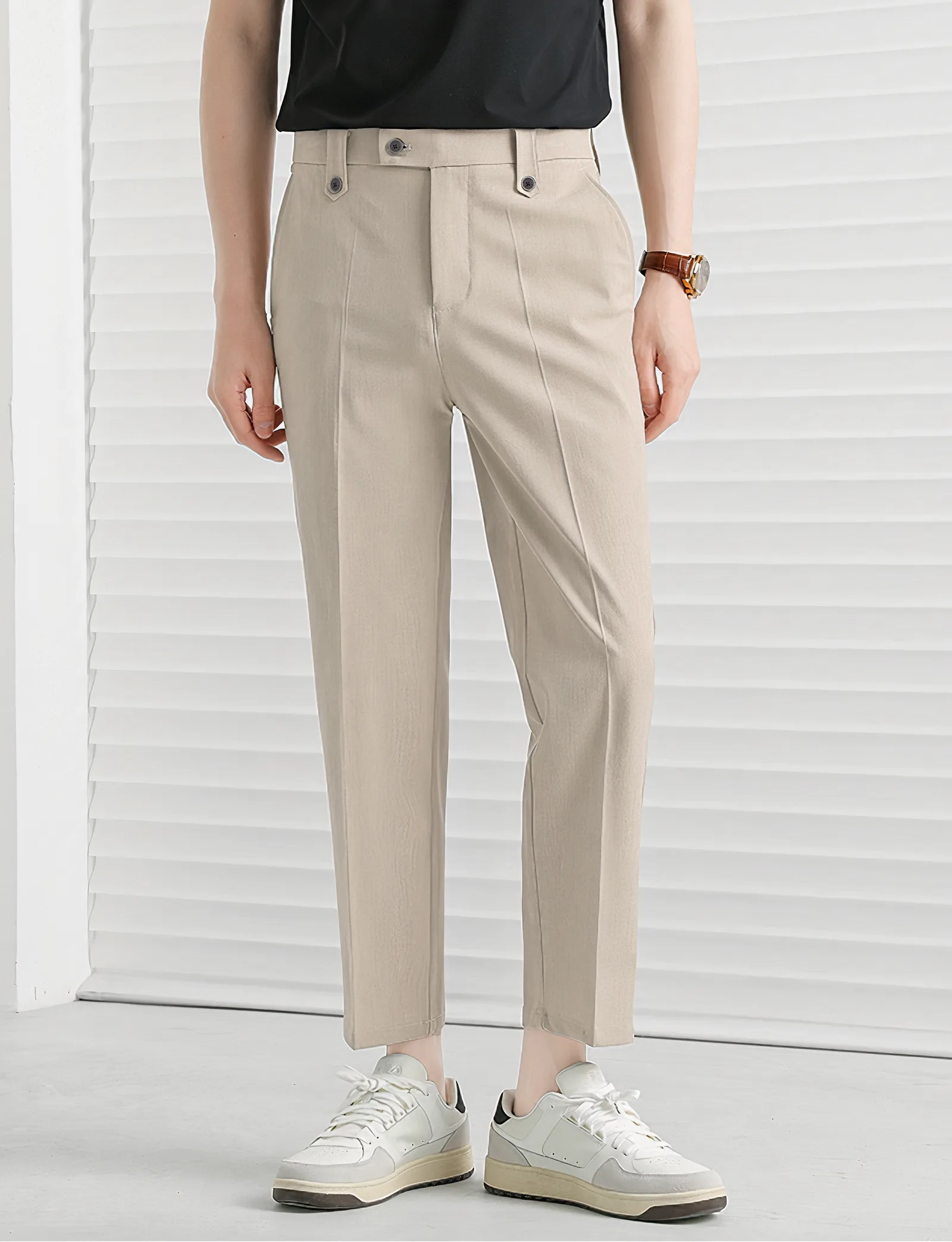 Cream Executive Ankle Pant