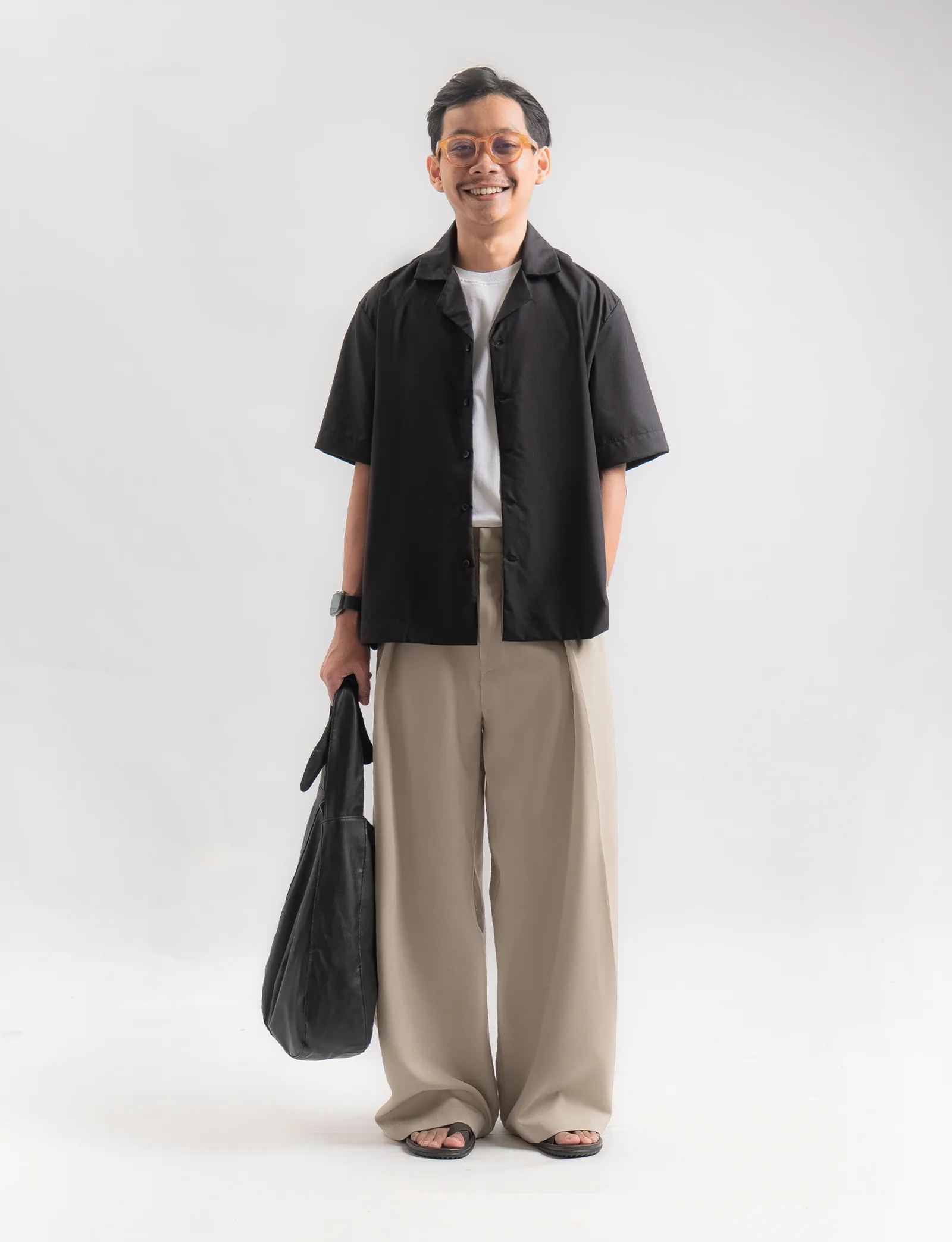 Cream Neu Pleated Wide Pant