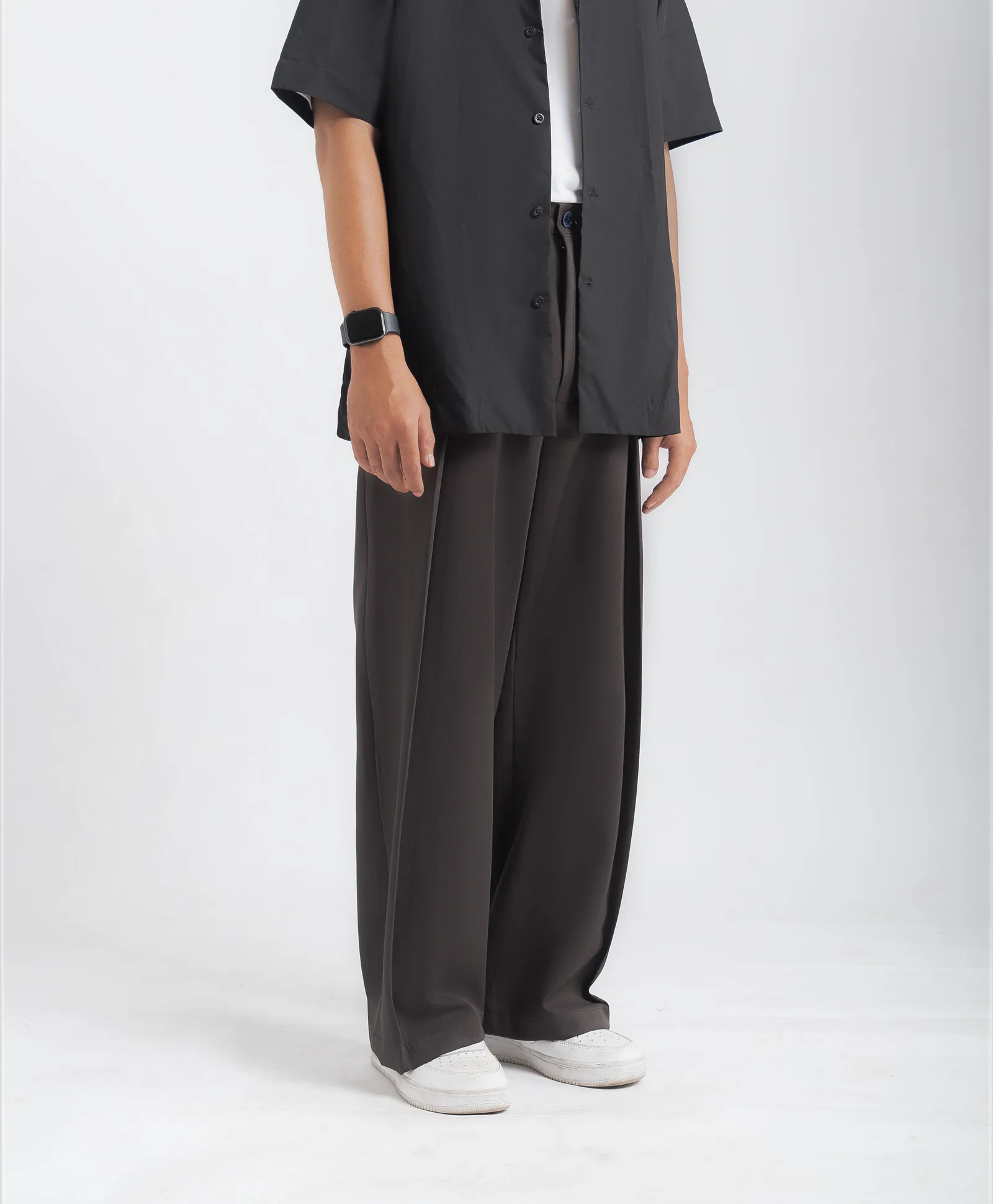 Black Brown City Loose Wide Pant