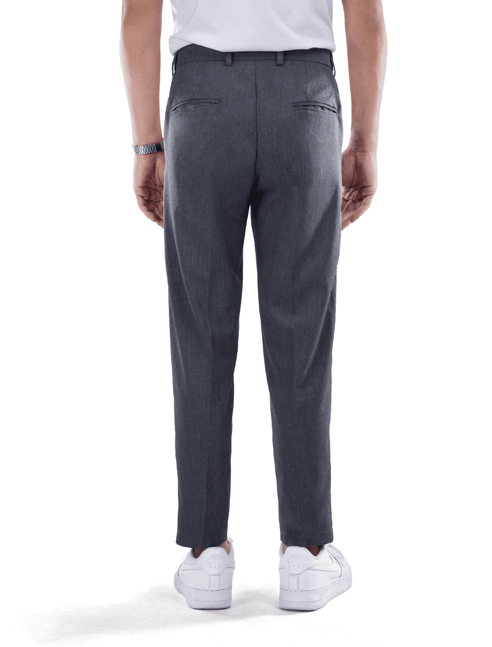Dark Grey Smart Waist Ankle Pant