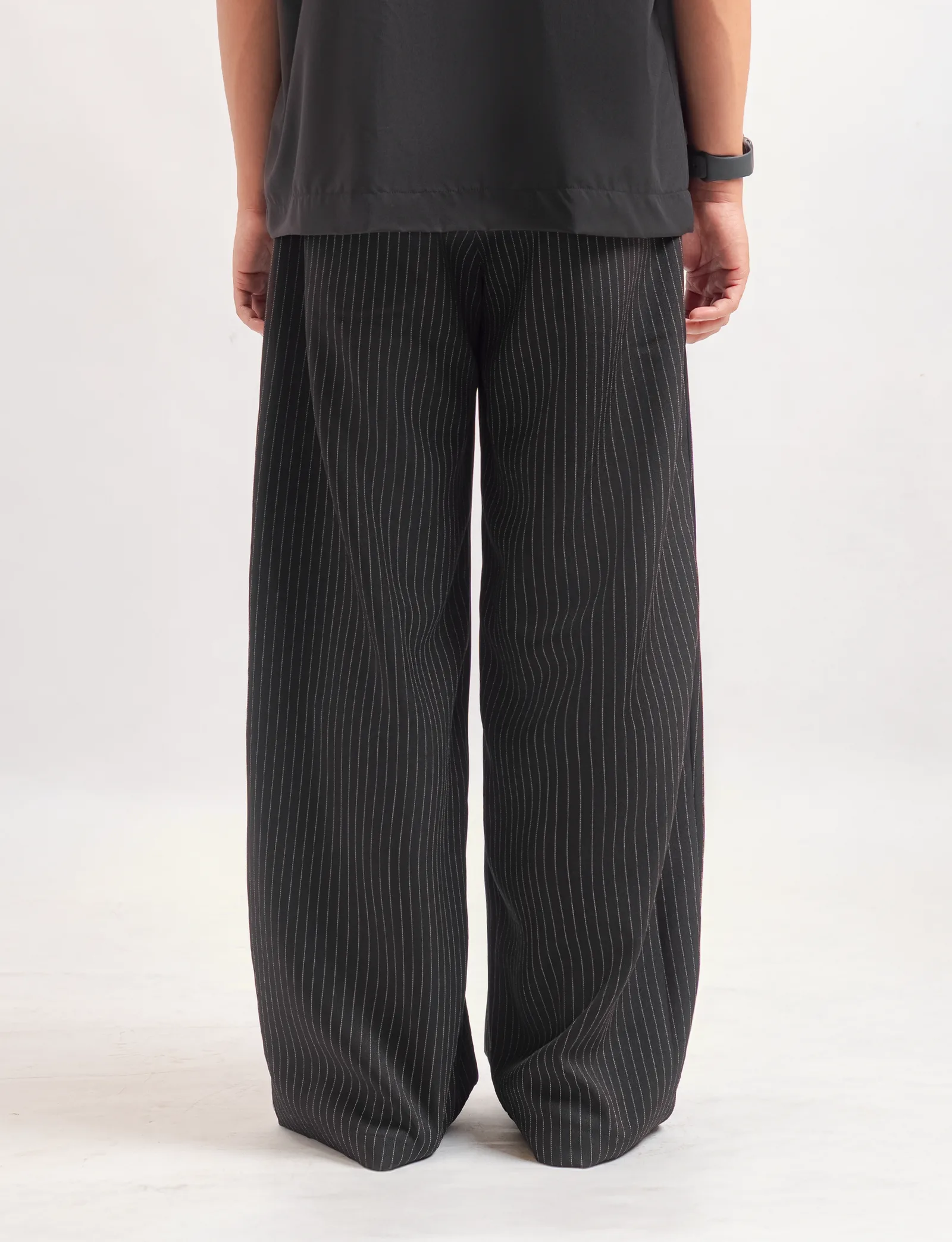 Black Stripe Classic Wide Pant